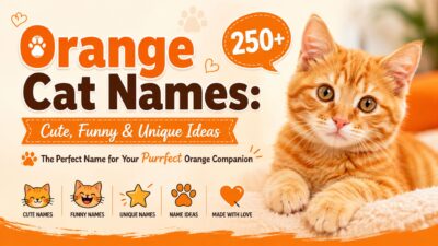 Cute orange tabby kitten with 250+ orange cat names including funny, unique, and adorable naming ideas