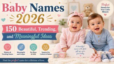 Baby Names 2026 with 150 beautiful, trending, and meaningful name ideas for boys and girls