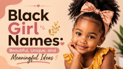 Black girl names featuring a smiling young girl and beautiful, unique, meaningful name ideas