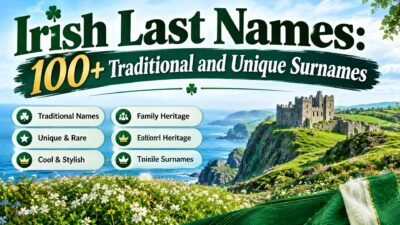 Irish last names guide featuring 100+ traditional, unique, cool, and stylish Irish surnames