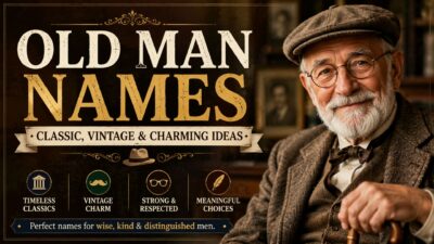 Old man names featuring classic, vintage, and charming name ideas with a distinguished elderly gentleman