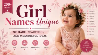 Unique girl names featuring 200 rare, beautiful, and meaningful name ideas