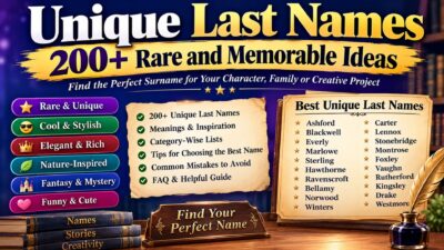 Unique last names with 200+ rare, cool, elegant, and memorable surname ideas