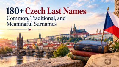 180+ Czech last names displayed with traditional, common, and meaningful surname themes