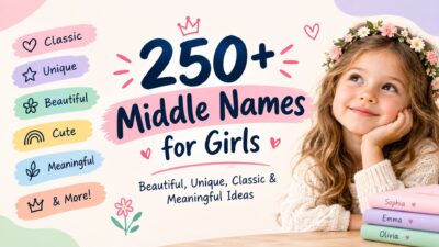 250+ middle names for girls featuring beautiful, unique, classic, cute, and meaningful ideas