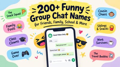 Funny group chat names for friends, family, school, gaming, cousins, and siblings
