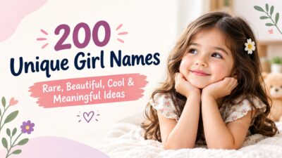 200 unique girl names with rare, beautiful, cool and meaningful ideas featuring a smiling girl