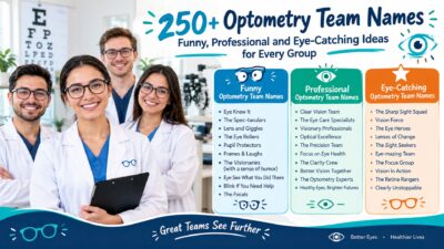 250+ optometry team names featuring funny, professional, and eye-catching ideas for every group.