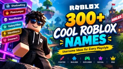300+ cool Roblox names and username ideas for every playstyle, featuring a stylish avatar in a colorful gaming world.