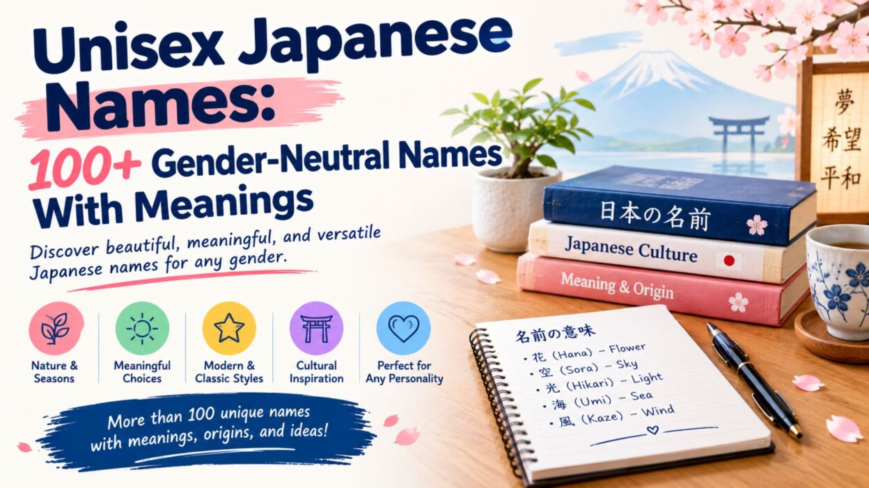 Unisex Japanese names featuring 100+ gender-neutral name ideas, meanings, and Japanese cultural inspiration.