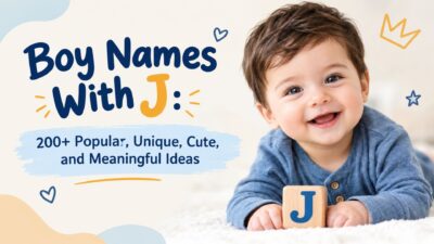 Boy names with J featuring 200+ popular, unique, cute, and meaningful baby boy name ideas.