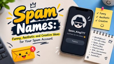 Funny spam account name ideas with aesthetic, creative usernames for social media profiles
